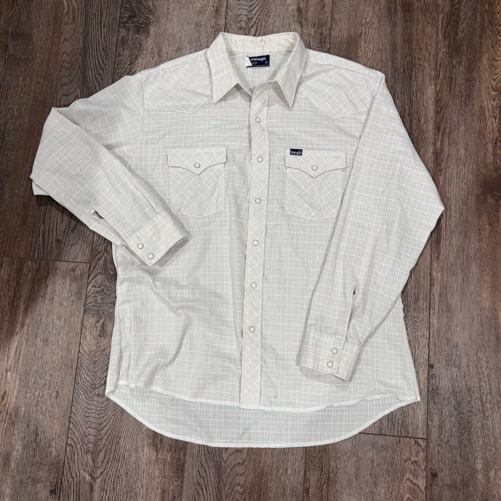 Men’s Large vintage wrangler pearl snap
